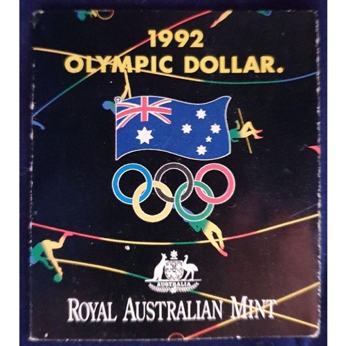1992 Barcelona Olympic Uncirculated $1 RAMint in Royal Easter Show Sleeve