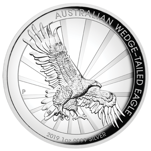 2019 Australian Wedge-Tailed Eagle 1 oz Silver High Relief Perth Mint Presentation Case & COA