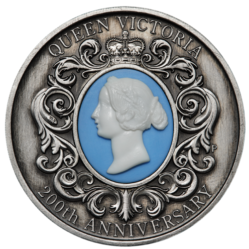 2019 Queen Victoria 200th Anniversary 2 oz Silver Cameo Antiqued $2 Perth Mint