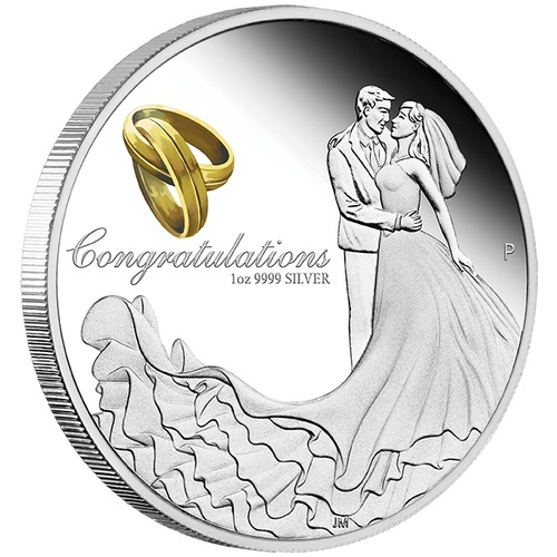 2019 Wedding 1 oz Silver Proof Perth Mint