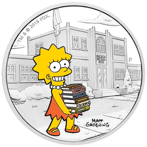 2019 The Simpsons Lisa 1 oz Silver Proof Perth Mint Presentation Case & COA