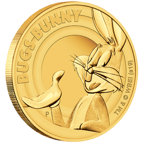 2019 Looney Tunes: Bugs Bunny 1/4oz Gold Proof Perth Mint Presentation Case & COA