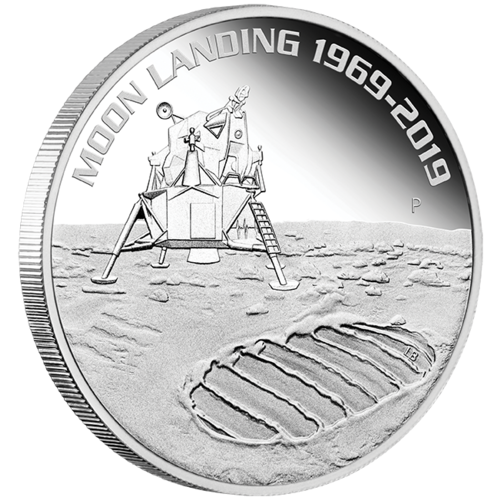 2019 50th Anniversary of the Moon Landing 1oz Silver Proof Perth Mint Presentation Case & COA