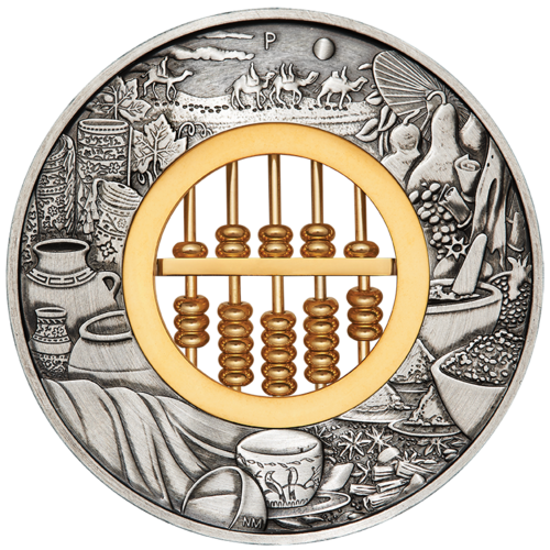 2019 Abacus 2 oz Silver Antiqued Perth Mint Coin Presentation Case & COA