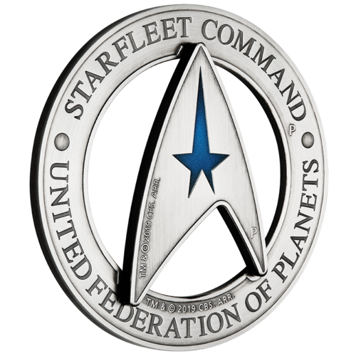 2019 Star Trek: Starfleet Command Emblem Holey Dollar & Delta Set 3oz Silver Antiqued Perth Mint Presentation Case & COA