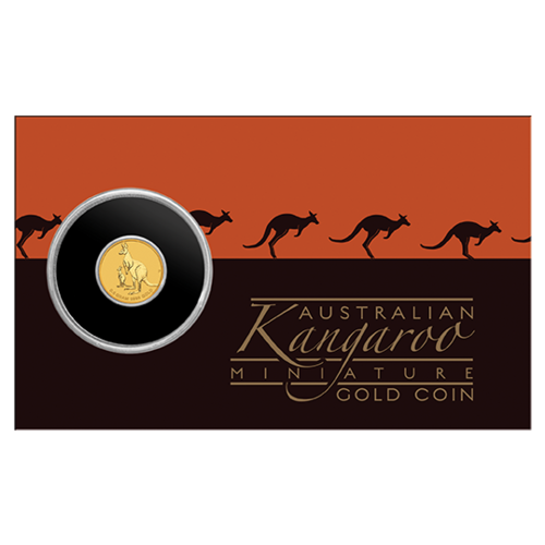 2020 Miniature Kangaroo 0.5g .9999 Gold Perth Mint Coin in Card