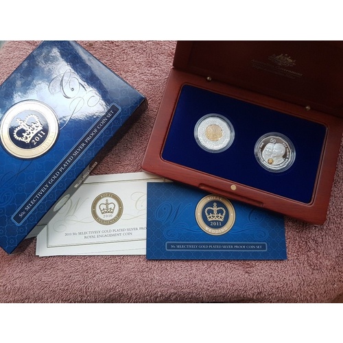 2011 Royal Wedding Selectively Gold Plated Proof 50c RAMint