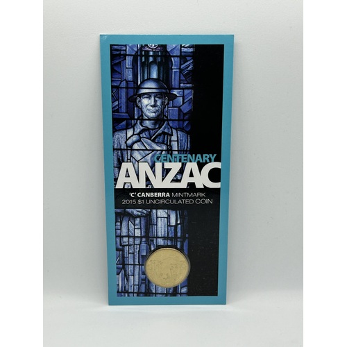 2015 ANZAC Centenary "C" Mintmark Uncirculated RAMint Coin in Card