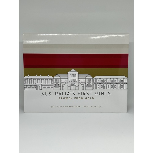 2016 Australia's First Mints - Growth from Gold Four Coin Mintmark and Privymark Set Uncirculated RAMint Coin in Card