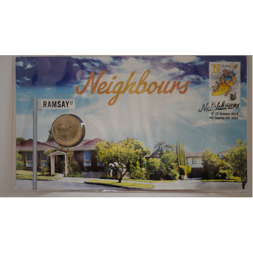 2019 Neighbours Stamp and Coin Cover One Dollar $1 Royal Australian Mint AusPost PNC
