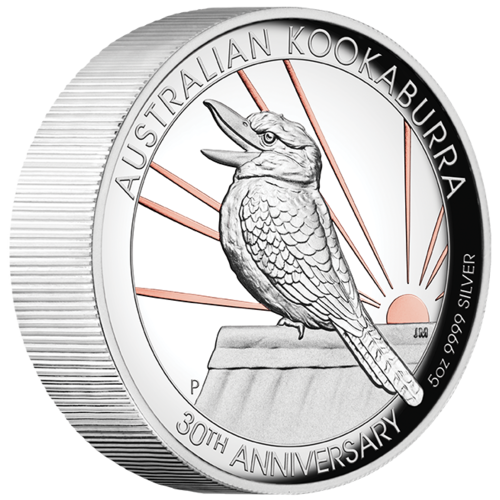 30th Anniversary of Australian Kookaburra 2020 5oz Silver Gilded Proof High Relief Coin