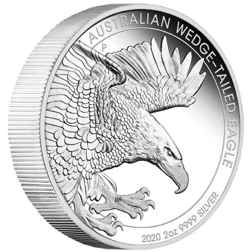 2020 Australian Wedge-Tailed Eagle Piedfort 2 oz Silver Proof Perth Mint Presentation Case & COA