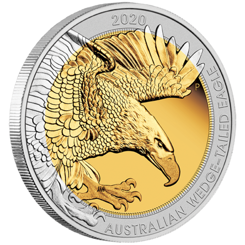 2020 Australian Wedge-Tailed Eagle 1.5 oz Bi-Metal Gold Platinum Perth Mint Presentation Case & COA