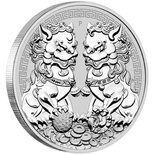 2020 Double Pixiu 1 oz Silver Bullion Perth Mint Coin in Capsule
