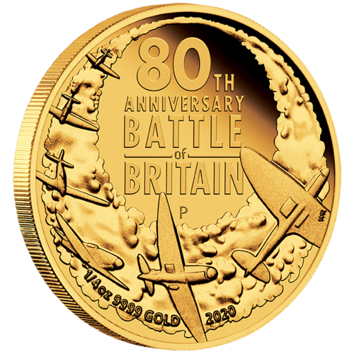 2020 80th Anniversary Battle of Britain 1/4 oz Gold Proof Perth Mint Presentation Case & COA