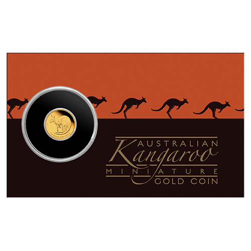 2021 Miniature Kangaroo Mini Roo 0.5g .9999 Gold Perth Mint Coin in Card