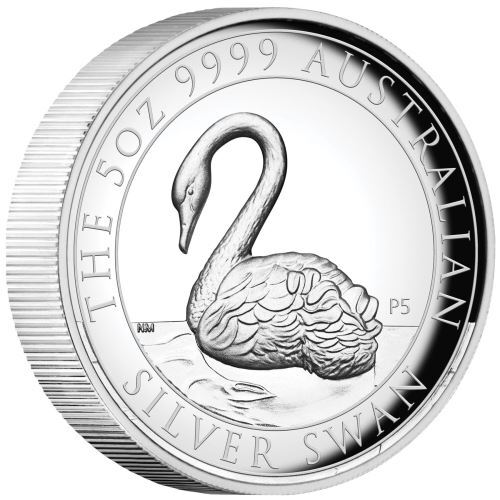 2021 Australian Swan 5oz Silver High Relief Proof Perth Mint Presentation Case & COA