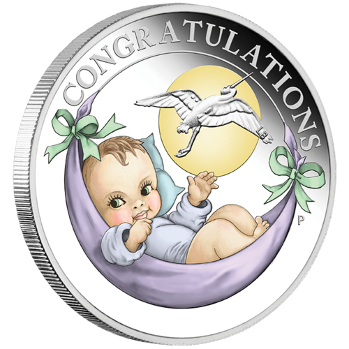 2021 Newborn Baby 1/2 oz Silver Proof Perth Mint Coin in Gift Card
