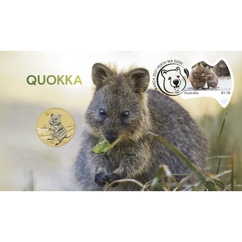 2021 Quokka Stamp and Coin Cover One Dollar $1 Perth Mint AusPost PNC