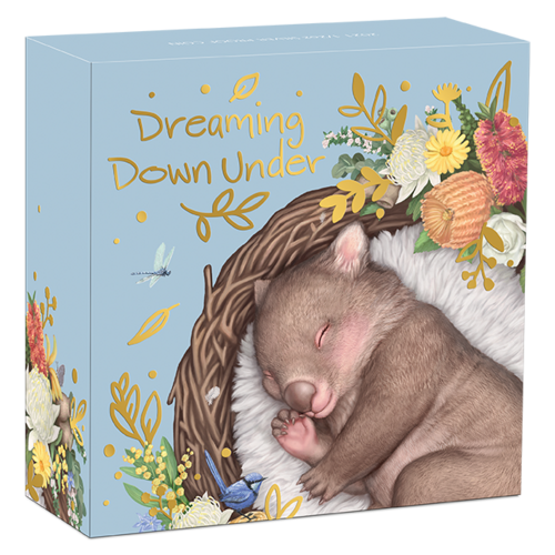 2021 Dreaming Down Under Wombat 1/2oz Silver Proof Coloured Perth Mint Presentation Case & COA