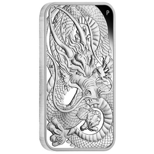 2021 Dragon 1oz Silver Rectangular Proof Perth Mint Presentation Case & COA