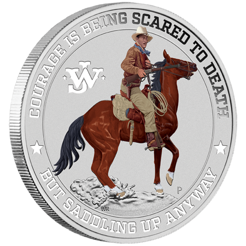 2021 John Wayne 1 oz Silver Coloured Perth Mint Coin in Card