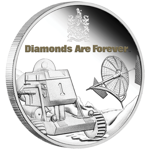 2021 James Bond Diamonds Are Forever 50th Anniversary 1oz Silver Proof Perth Mint Presentation Case & COA