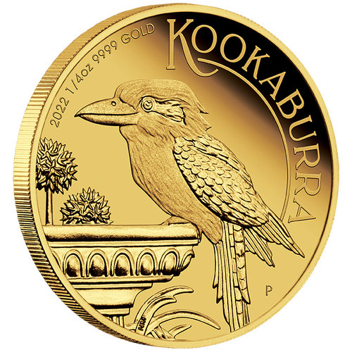 2022 Australian Kookaburra 1/4 oz Gold Proof Perth Mint Presentation Case & COA