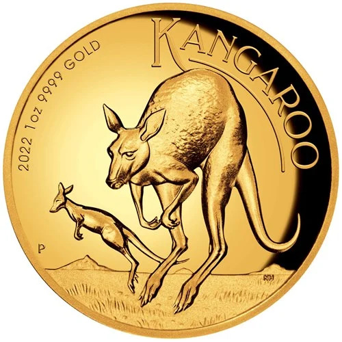 2022 Australian Kangaroo 1oz Gold High relief Proof Perth Mint Presentation Case & COA