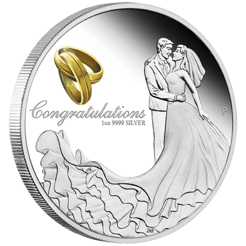 2022 Wedding 1 oz Silver Proof Perth Mint Presentation Case & COA