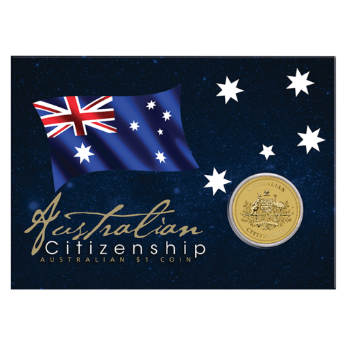 2022 Australian Citizenship $1 Perth Mint Coin in Card
