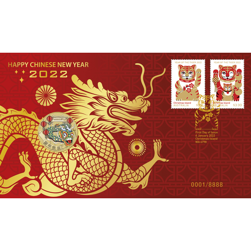 2022 Chinese New Year $1 Perth Mint AusPost Stamp & Coin PNC