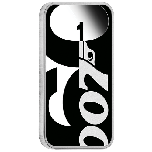 2022 James Bond 60 Years of Bond 1oz Silver Proof Coloured Rectangular Perth Mint Presentation Case & COA