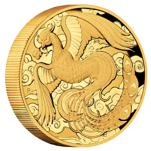 2022 Chinese Myths and Legends Phoenix 2oz Gold Proof High Relief Perth Mint Presentation Case & COA