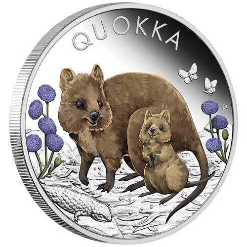 2022 Quokka 1oz Silver Proof Coloured Perth Mint Presentation Case & COA
