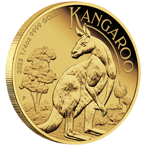 2023 Australian Kangaroo 1/4oz Gold Proof Perth Mint Presentation Case & COA
