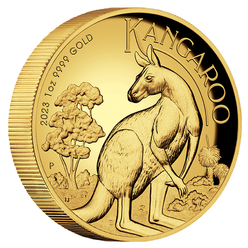 2023 Australian Kangaroo 1oz Gold Proof High Relief Perth Mint Presentation Case & COA