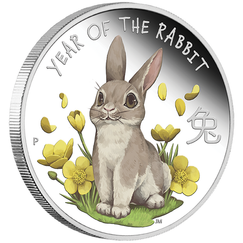 2023 Lunar Baby Rabbit 1/2oz Silver Proof Perth Mint Presentation Case & COA