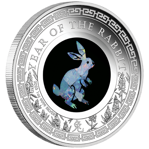 2023 Australian Opal Series Year of the Rabbit 1oz Silver Proof Perth Mint Presentation Case & COA