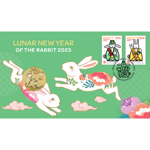 2023 Lunar New Year of the Rabbit $1 Perth Mint Stamp & Coin PNC