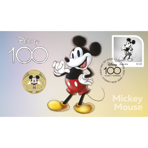 2023 Disney 100 - Mickey Mouse Perth Mint Stamp & Coin PNC
