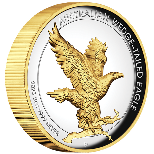 2023 Australian Wedge-Tailed Eagle 2oz Silver Proof High Relief Gilded Perth Mint Presentation Case & COA