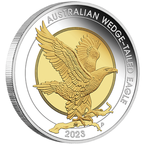 2023 Australian Wedge-Tailed Eagle 1.5oz Bi-metal Proof Gilded Perth Mint Presentation Case & COA