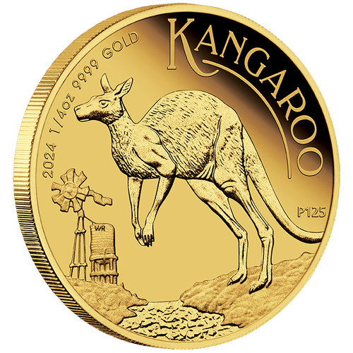 2024 Australian Kangaroo 1/4oz Gold Proof Perth Mint Presentation Case & COA