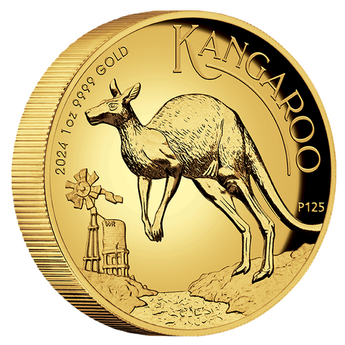 2024 Australian Kangaroo 1oz Gold Proof High Relief Perth Mint Presentation Case & COA