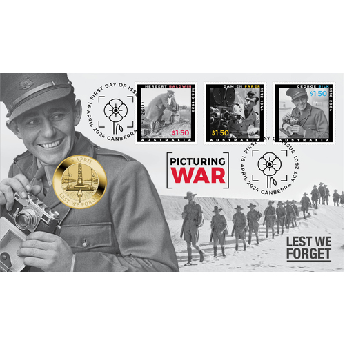 2024 ANZAC Day $1 Perth Mint Stamp & Coin PNC