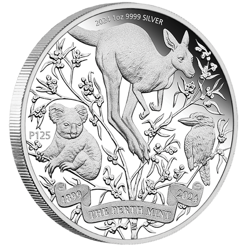 2024 The Perth Mint's 125th Anniversary 1oz Silver Proof Perth Mint Presentation Case & COA