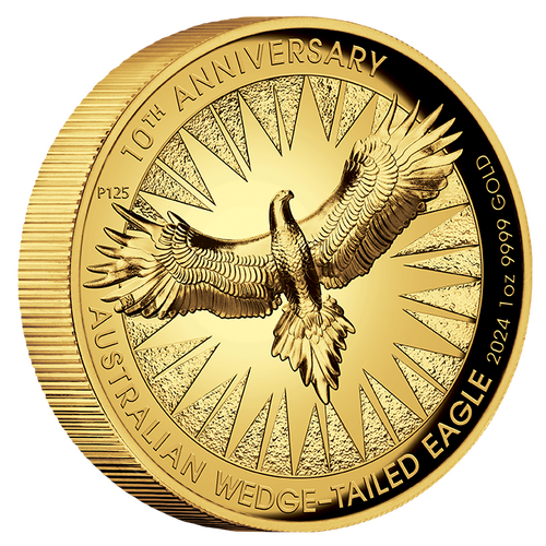 2024 Australian Wedge-Tailed Eagle 10th Anniversary 1oz Gold Proof High Relief Perth Mint Presentation Case & COA