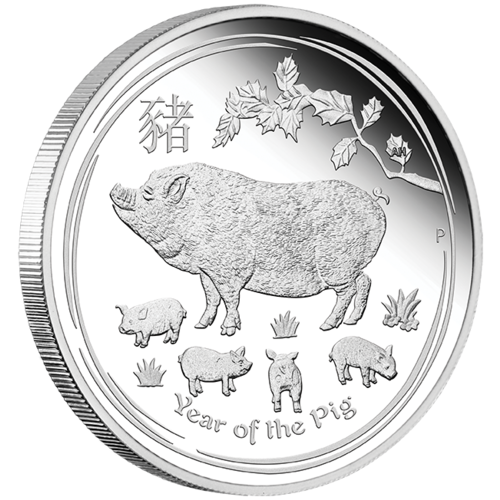2019 Australian Lunar Series II: Year of the Pig 1/2 oz Silver Proof Perth Mint