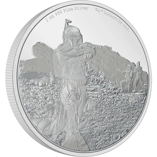 2022 Star Wars The Mandalorian - Boba Fett 1oz Silver Proof NZ Mint Presentation Case & COA